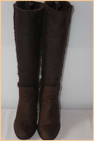 Bottes Fourrées REQINS En Cuir Marron – Taille 36 – Très Bon état (occasion) – Collection Cuir