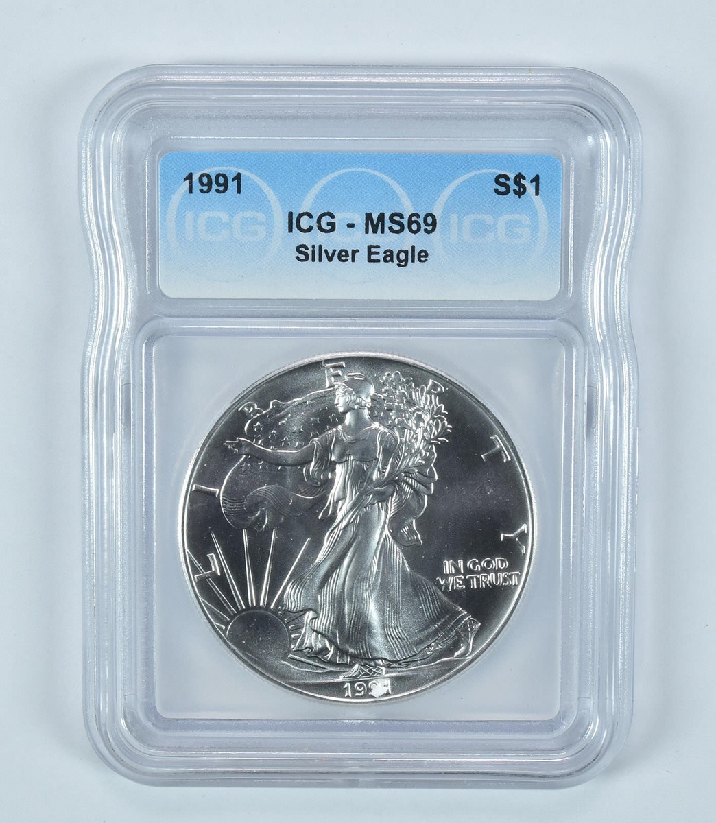 1991 American Silver Eagle MS69 ICG | eBay