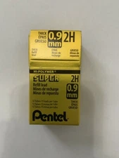 Pentel 50-2H9 Lead 0.9mm Lead 2H hardness 12 tubes new in box 