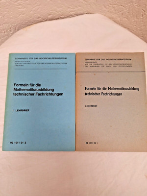 Formeln f.d. Mathematikausbildung Tech. Fachrichtungen 1 & 2, 1986/87