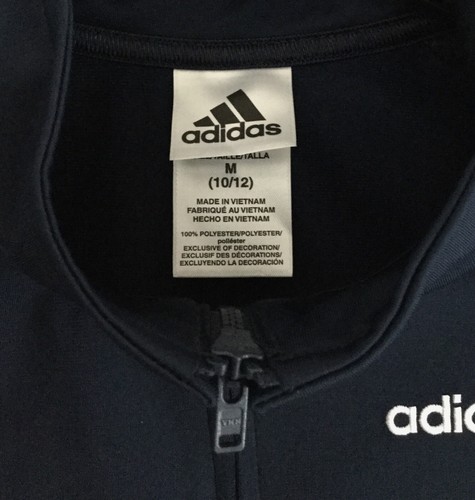 NWT ADIDAS BOYS SIZE MEDIUM 10/12 NAVY & WHITE FULL ZIP EVENT JACKET MSRP $45.00 - Picture 8 of 10