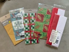LOT of Christmas Tissue Gift Wrapping Paper - 36 sheets - NEW - gold red green