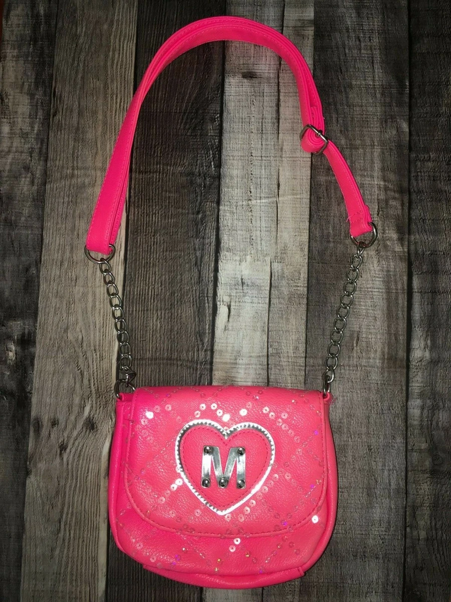JUSTICE GIRLS PINK M INITIAL PURSE KIDS PINK M PURSE CROSSBODY