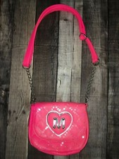 JUSTICE GIRLS PINK M INITIAL PURSE KIDS PINK M PURSE CROSSBODY PURSE HEART