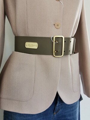 Max Mara high waist belt Leather Monogram belt, black | Max Mara main image 3