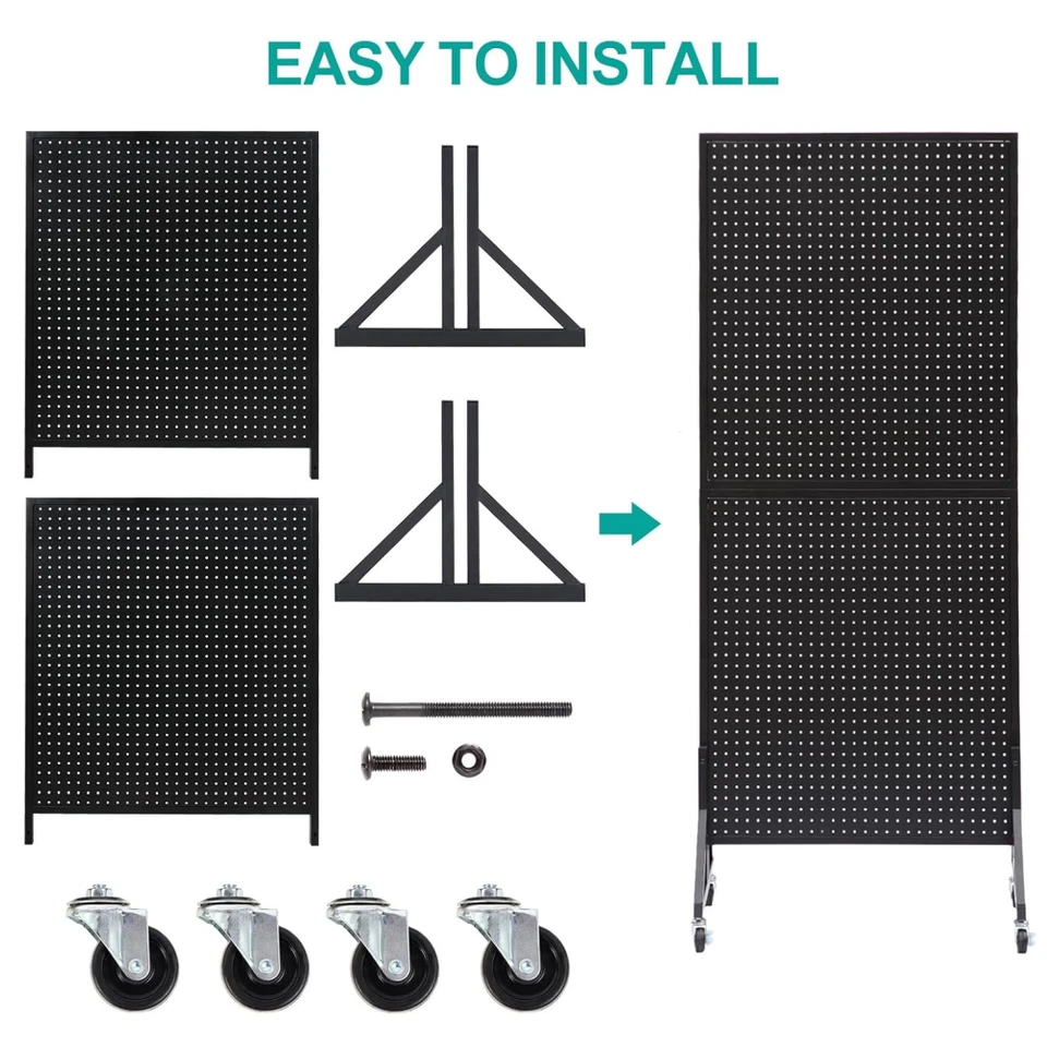 30 Hooks Pegboard Display Stand Shop Rotating Floor Standing Retail For Sale - image 4 of 4