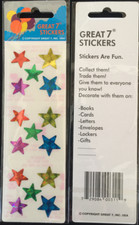 12 packages of Prismatic Star Stickers, "Great 7" Sticker Designs, PPZ6007 