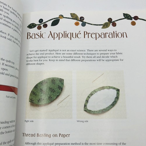 Hand Applique Quilt Pattern Paperback By Alex Anderson - Picture 8 of 12