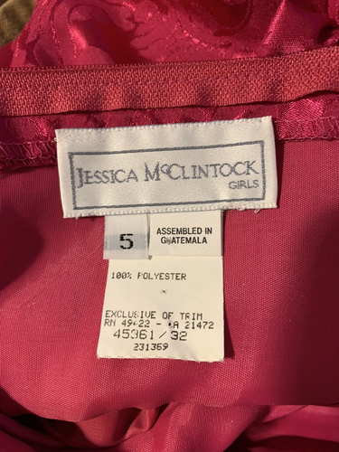 Vtg Jessica McClintock Girls Dress 5 Fit & Flare Pink Floral Knee Length Formal - Picture 11 of 12