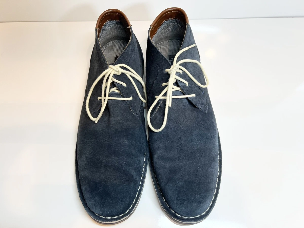 Men s Reaction By Kenneth Cole Blue Suede Desert Sun Chukka Boots