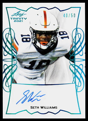 2021 Leaf Trinity #TPA-SW2 Seth Williams Portrait Autographs Platinum #/50