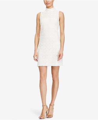 LX037/ American Living Cotton Blend Lace Mock-Neck Dress Cream Sz 10 $89 |  eBay