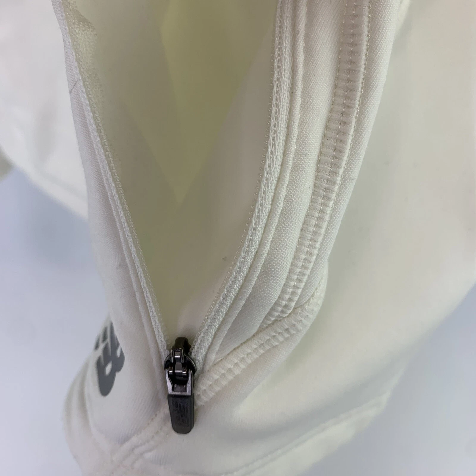 OFF WHITE Felpa con cappuccio New Balance NB Heat Relaxed full zip panna donna taglia large