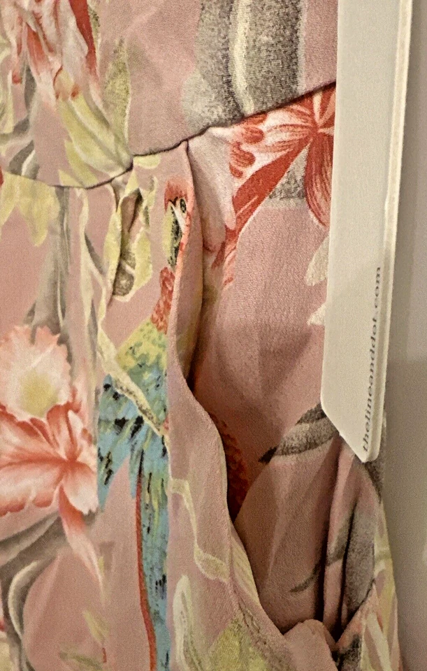 Line & Dot Anthropologie Size Large Beige Floral Strapless Mini Dress NWT Lined - Image 2 of 4