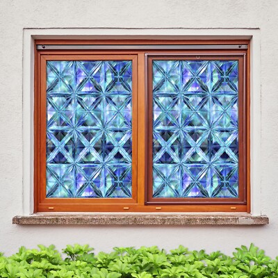 3D Block C845 Fenster Film Drucken Aufkleber Haftendes Buntglas UV Sinsin