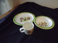3pc CHILD'S melamine TEDDY BEAR DISH SET plate, bowl, cup
