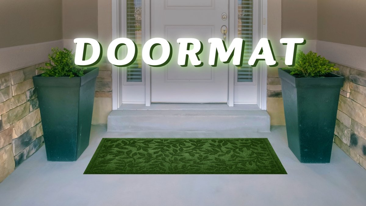 Home Entrance Green Leaves Floor Door Mat 23x35 In Welcome Mats