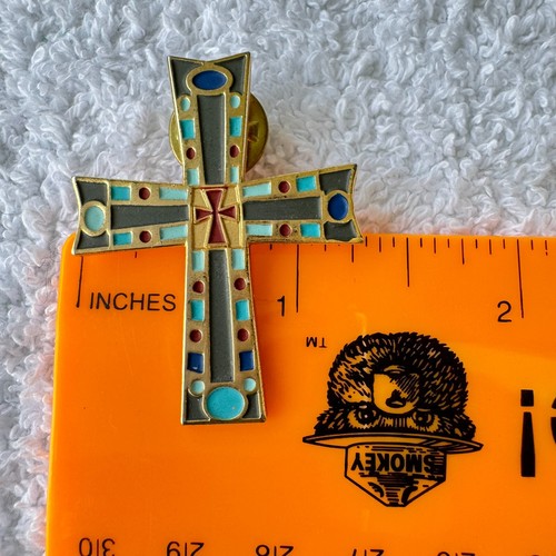 Cleveland Museum Of Art Souvenir Replica Gold Tone Enamel Cross Pin Xonex - Picture 9 of 9