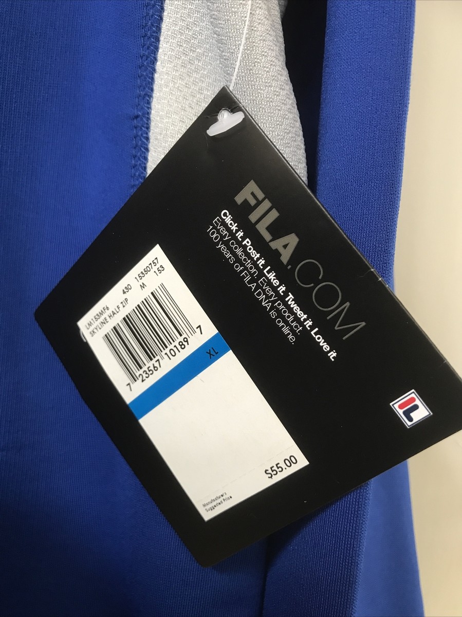 FILA Men's Pullover Jacket Top Size XL Blue Skyline 1/2 Zip NWT | eBay