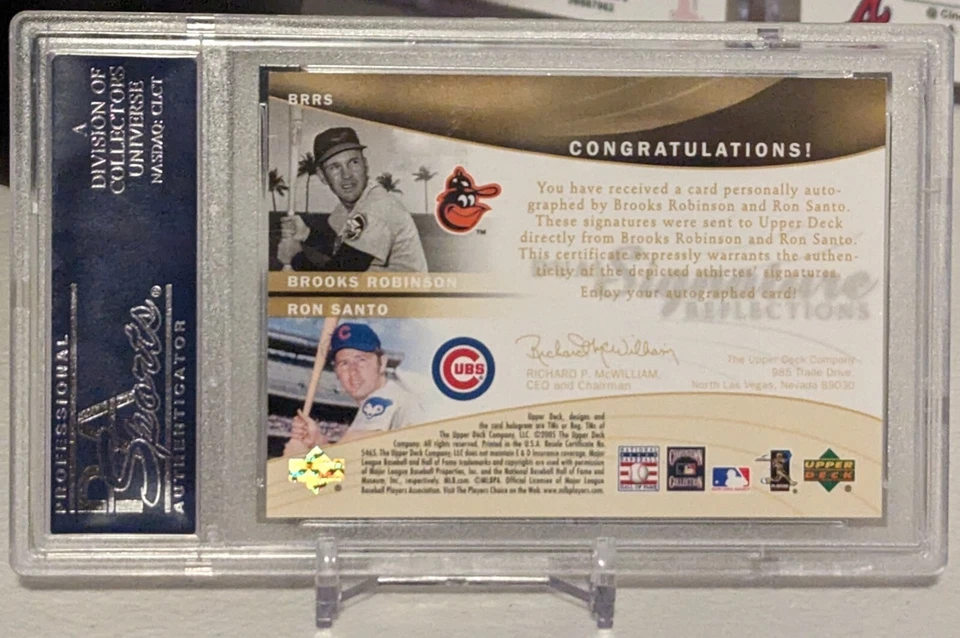 2005 UD Reflections Brooks Robinson/Ron Santo Auto Issue #DKFH PSA 9!  - Image 2 of 2