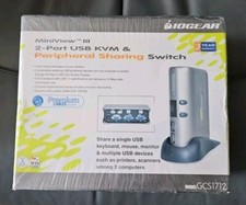 Iogear MiniView III 2-Port USB KVM Peripheral Sharing Switch GCS1712 NEW