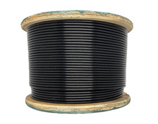 BLACK Vinyl Coated 304 STAINLESS STEEL Cable, 1/8" - 3/16", 7x19, 500 ft Reel
