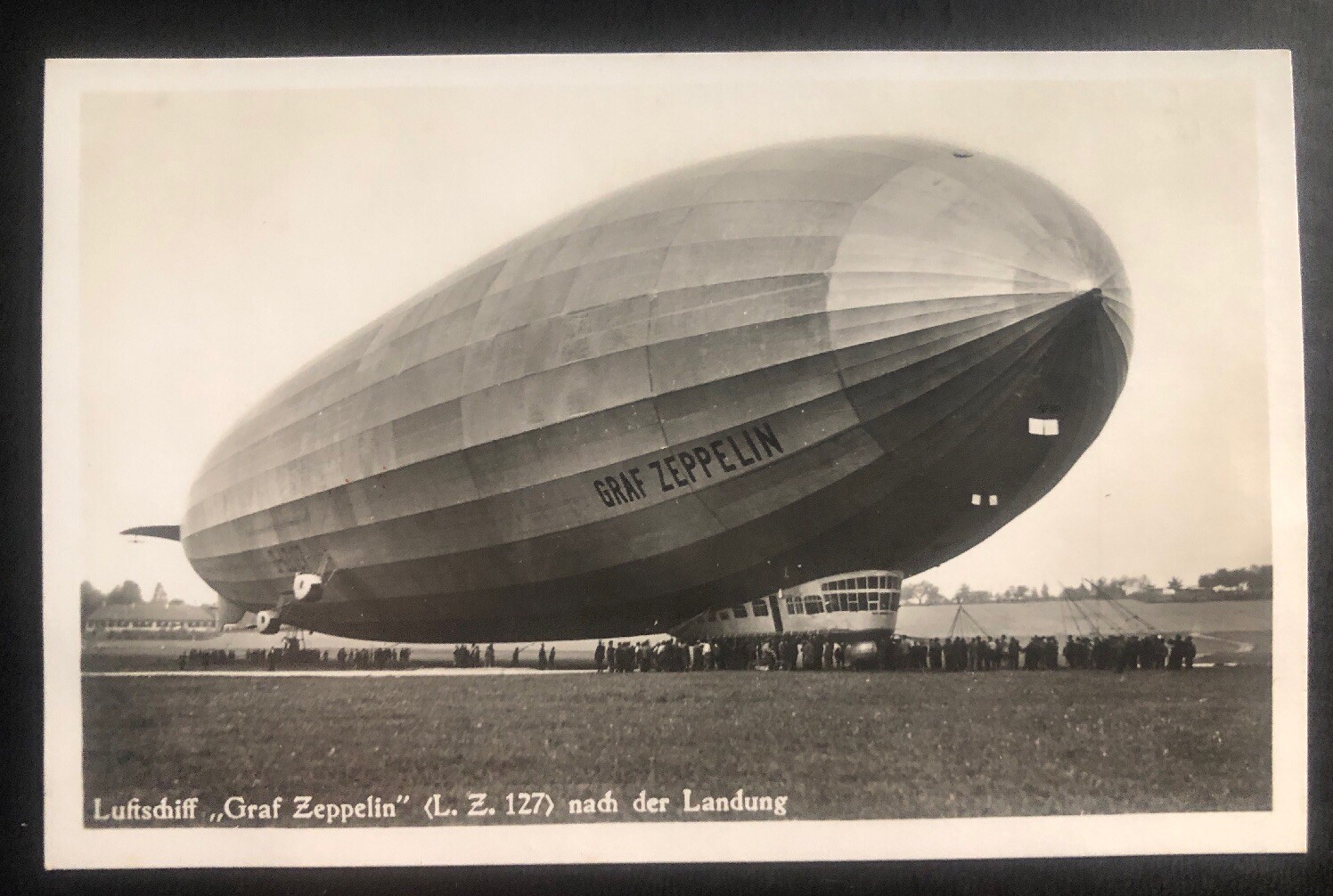 Mint RPPC Postcard Germany Graf Zeppelin LZ 127 Dirigible Airship Landing