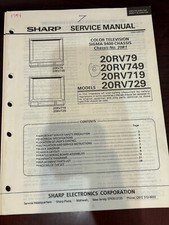 ORIG. SHARP 20RV79 20RV749 20RV719 20RV729 TV Repair Service Manual ORIGINAL