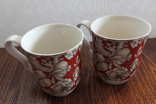 Noble Excellence Hawthorne Brick Red Mug Set of 2
