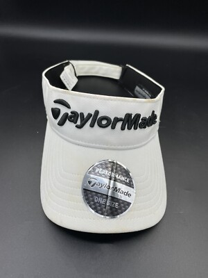 TaylorMade Mens High Crown White Visor Golf Cap GUC