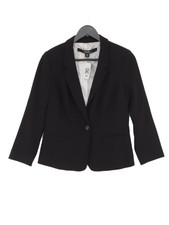 Kensie Women's Blazer S Black Polyester With Rayon, Spandex Overcoat