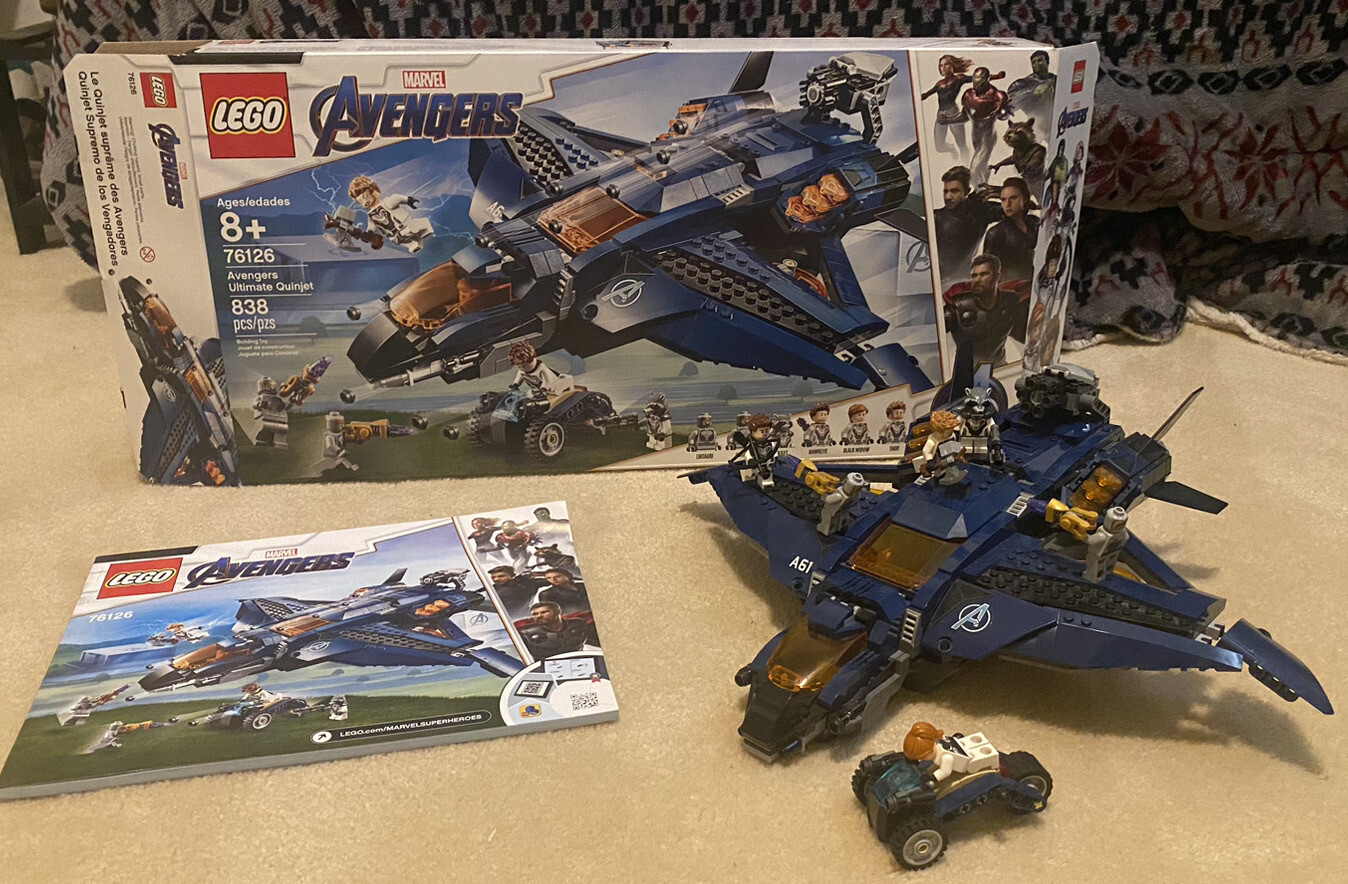 LEGO 76126 Marvel Avengers Ultimate Quinjet 100% Complete + 