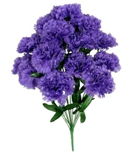 Lavender Carnation 14-3.5"Bloom 21" Bush Silk Flower Home Outdoor Decor Craft US