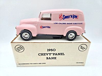 Sweet'N Low 1950 Chevrolet Panel Van #7631 Ertl Die Cast Coin Bank 1/25 Scale