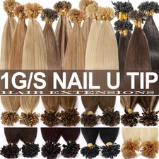 Nail U Tip 100 Remy Human Hair Extensions Pre Bonded Keratin 150g Full Head US