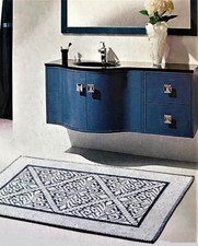 Tappeto Sardo jaquard Bicolore Cotone Bagno Camera Cucina set 5misure 01P 