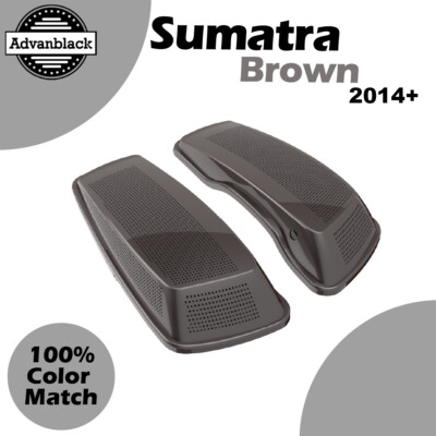 Sumatra Brown Dual 6x9 Saddlebag Speaker Lids Audio Cover Fits