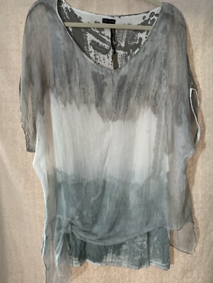 NWT Coco+Carmen Soft Tye-dye Watercolor Sheer Overlay Top S/M