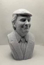 🇺🇸 Realistic Donald Trump Statue White Finish President MAGA Desk Accessory