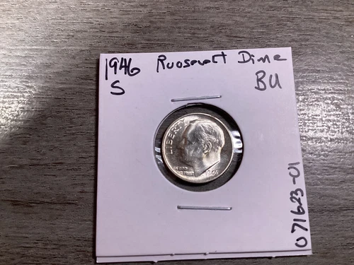 1946 S Roosevelt 90% Silver Dime Brilliant Uncirculated Condition 071623 01q