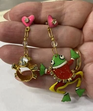 Vintage Lunch at the Ritz Frog Prince Post Earrings