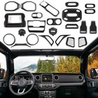 24pc Interior Accessories Decor Cover Trim For Jeep Wrangler JL Carbon Fiber 18+