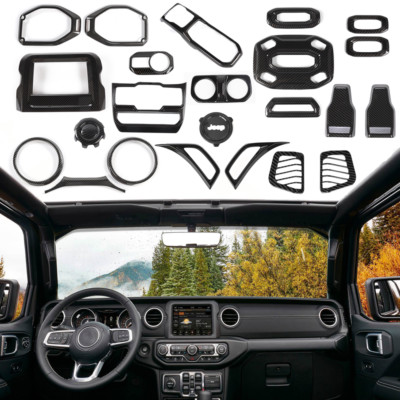 24X Interieur-Zubehörset mit Zierleisten für Jeep Wrangler JL ab 2018