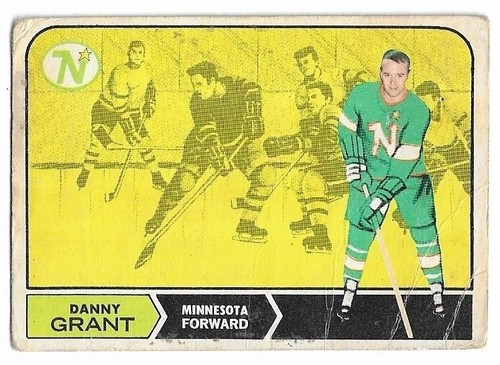 DANNY GRANT 1968-69 OPC Hockey card #52 Minnesota North Stars POOR