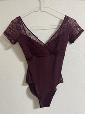 Chacott FREED OF LONDON Ballet Leotard Bordeaux Lace Crossover S