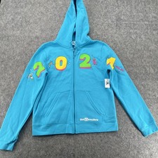 Disney Sweater Hoodie Pullover Jacket Zip Up 2024 Blue S NEW