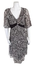 Suzi Chin For Maggy Boutique Brown White Floral Lace Sheath Dress Size 6