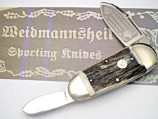 Vintage WEIDMANNSHEIL Solingen Germany Stag Sunfish Elephant Toenail Knife MINT