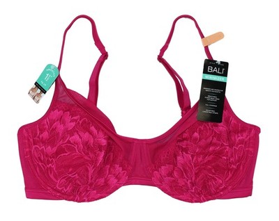 Bali Minimizer Smoothing Floral Lace Unpadded Underwire Women's Bra NWT