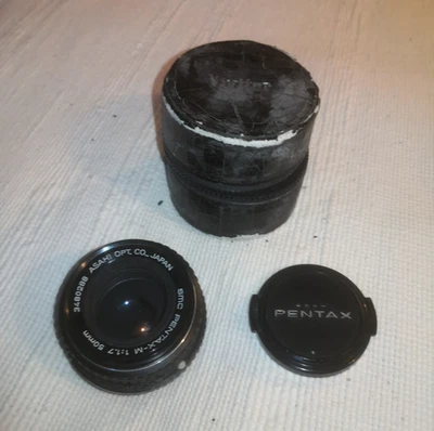Objectif Asahi Pentax-M SMC 50mm 1:1.7 avec bouchons - Photo 1/4